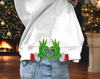 Glitter Side Bow Heart Applique Embroidery Design (Digital Download)