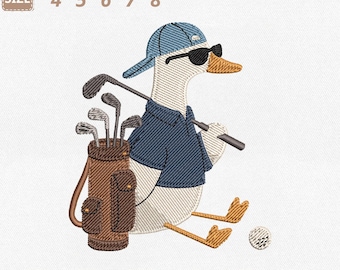 Archivo de bordado a máquina Silly Goose Golf, palo de golf (descarga instantánea)