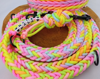 Rainbow collar and leash made of paracord (BACK IN STOCK!)