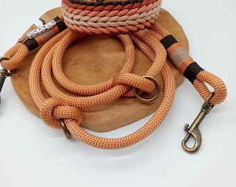 Paracord dog collar and rope leash "Autumn Time"
