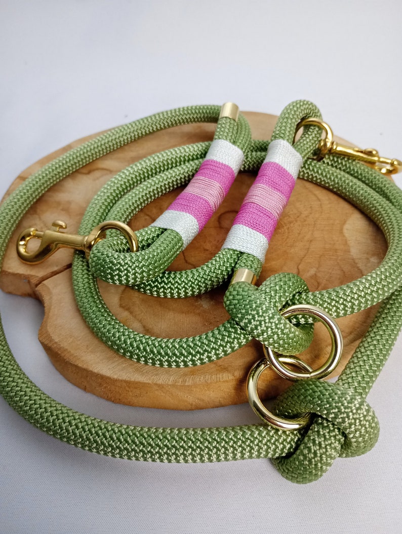 Conjunto de resortes de collar de paracord y correa de cuerda para perros imagen 4