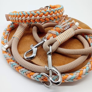 Hondenhalsband en paracord/touwriem "Zeezicht"