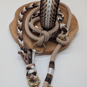 Dog collar and paracord/rope leash &quot;November Blues&quot;