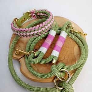 Conjunto de resortes de collar de paracord y correa de cuerda para perros imagen 5