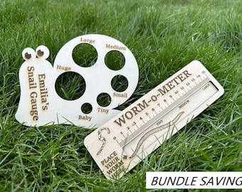 Worm Tape Measure/Ruler and Snail Sizer - Combined pack - Personalise