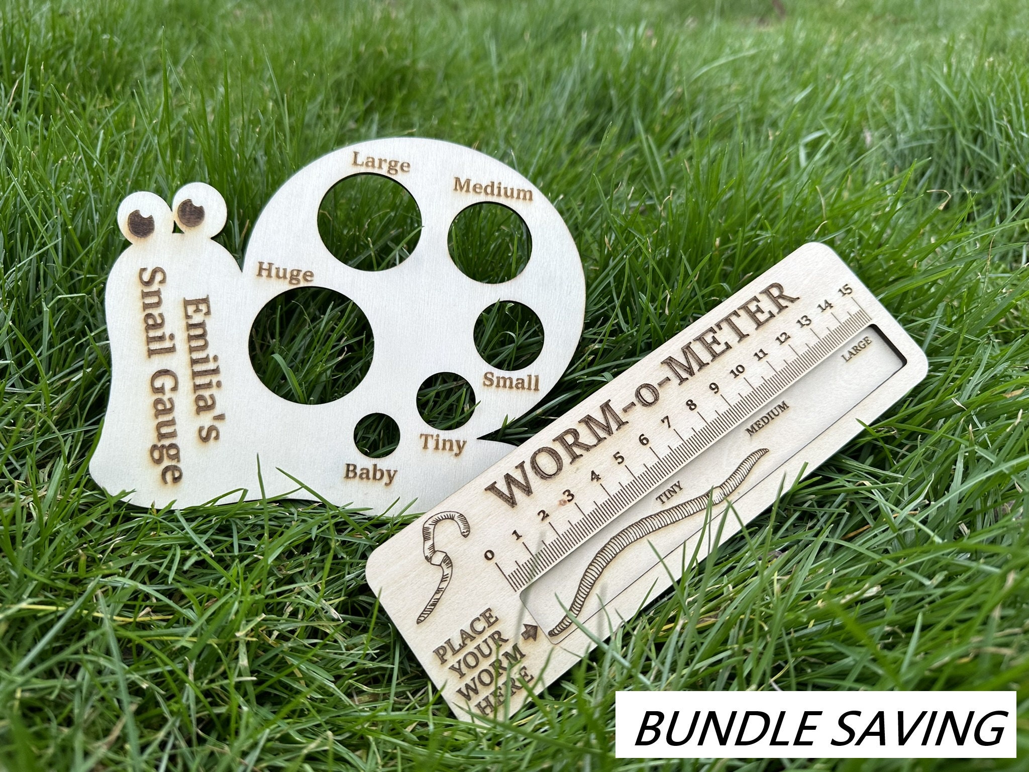 Worm Tape Measure/ruler and Snail Sizer - Combined Pack - Personalise ...