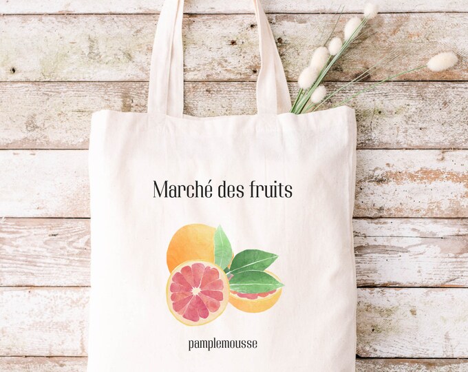Market Fruits Cotton Bag, Shopping Bag, Jutebag, gift idea, gift for mothers day, Summer Bag, Market Bag