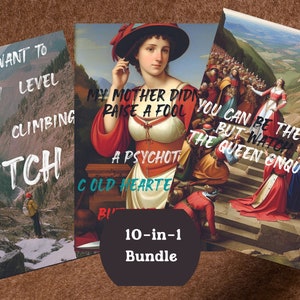 Lustiges Postkarten Set für Erwachsene / Dont Kill My Vibe Bitch / Sofort Download, Postkarte zum Drucken, digitale Karten Pdf