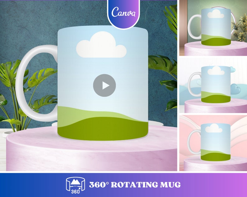 Rotating Mug Canva Template 180 Degree Rotation Mug Video Etsy