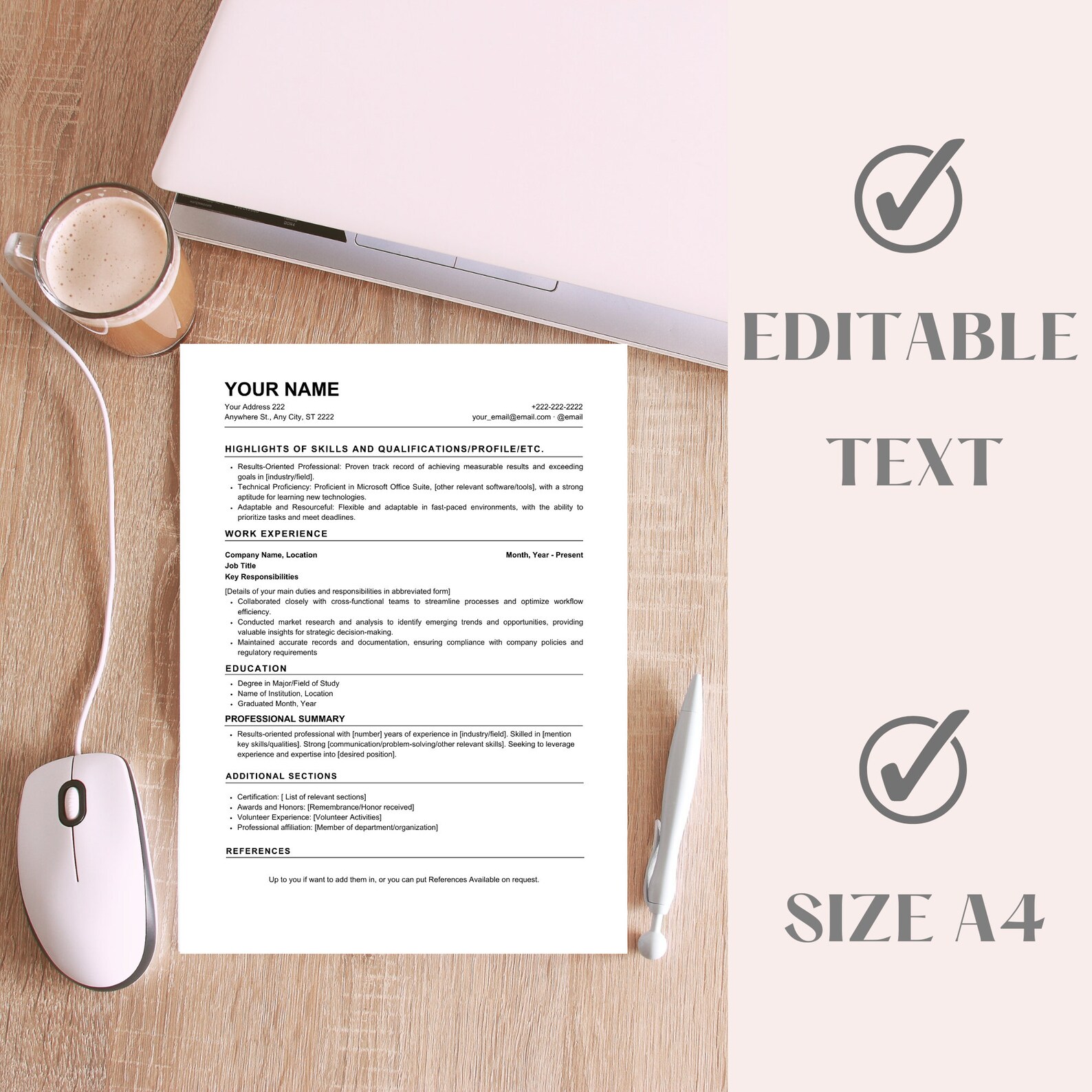 Basic Resume Example, Minimalist Resume Template, Resume Template for ...