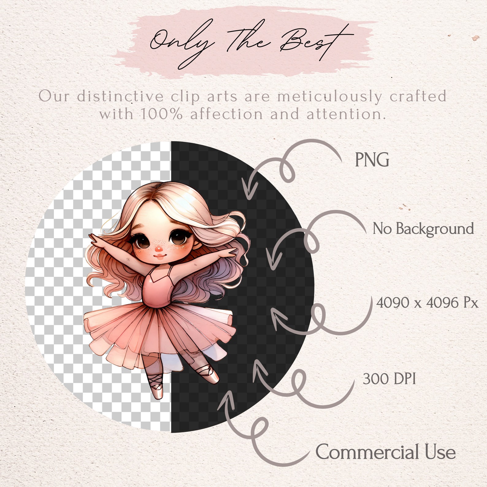 Pink Ballerina Clipart Bundle, Pink Ballet Png Set, Watercolor ...