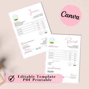 Make your accounting easier with our simple invoice and receipt templates on Etsy. Professionalism comes with functionality. The forms we create are 100% customizable. #MinimalCosmosHub #Organization #CanvaTemplate