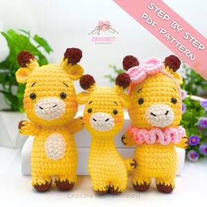 Crochet Giraffe Family Pattern: Amigurumi Plushie (PDF Pattern)