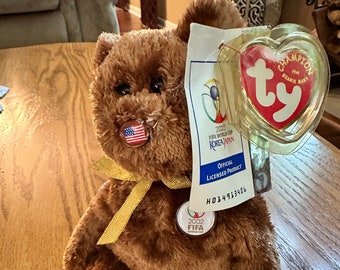 Vintage TY Champion Beanie Baby, FIFA World Cup USA 2002, Retired With Tag