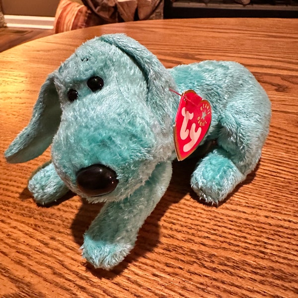 Vintage TY Beanie Babies 'Diddley The Dog', Style Number 4383, Retired With Tag