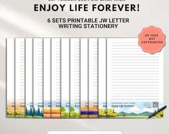 Enjoy Life Forever JW Letter Writing Paper: Lined/Unlined (Printable Digital Product)
