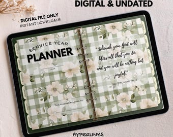 JW Service Year Digital Planner: Undated Personal Study Notebook (Digital Download)