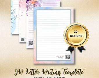 20 Designs JW Letter Writing Template with QR Code (Digital Download)
