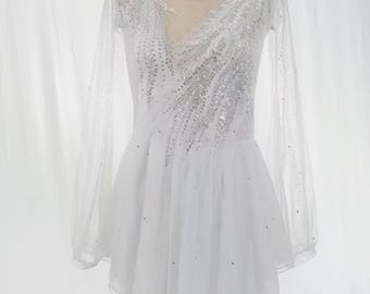 White Figure Skating Dress: Custom Competition Costume