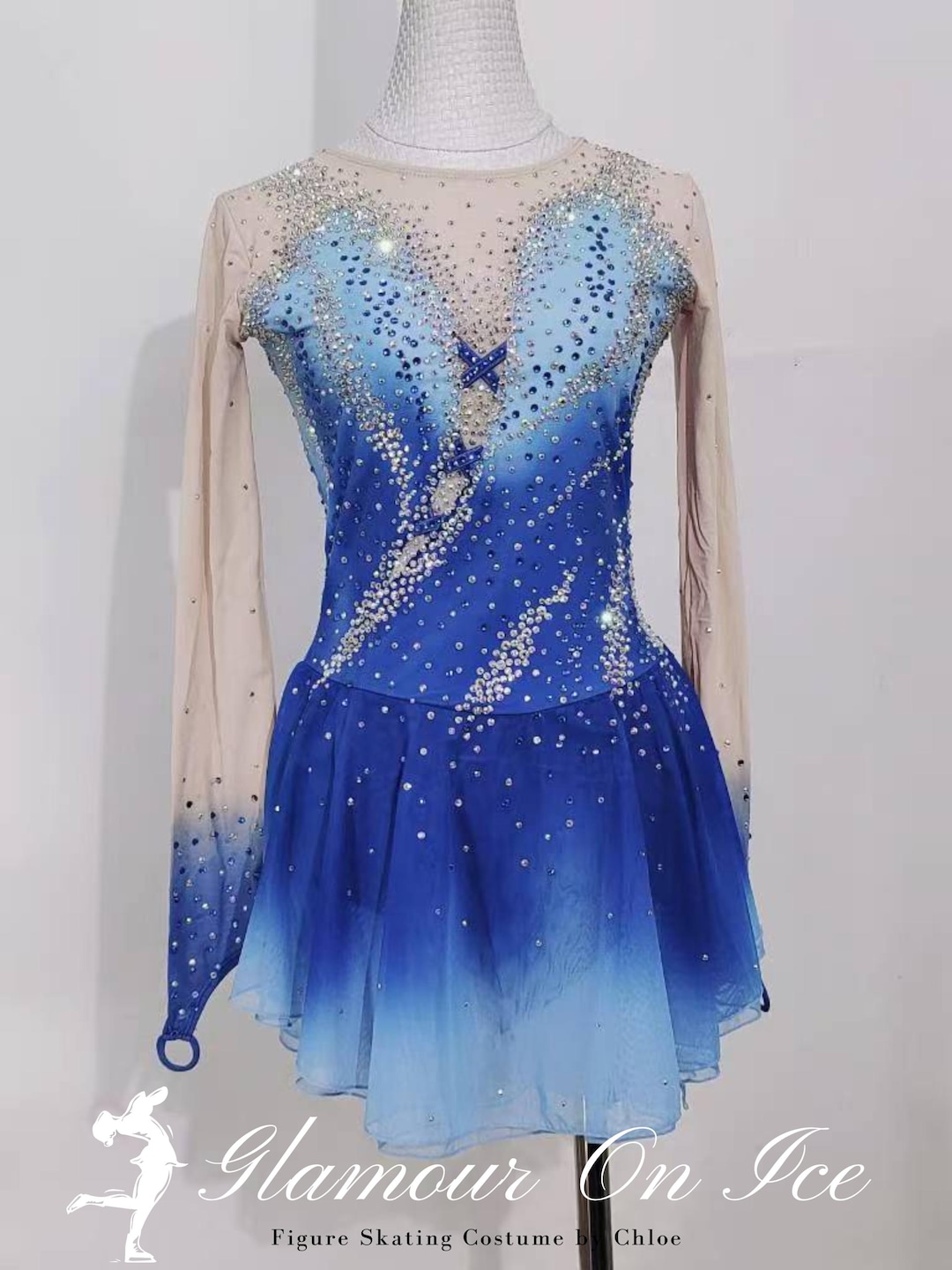 chiffon evening dresses gown, sheer chiffon upper, silver sequin embroidery Wedding Dress Cleaning & Size:36/30 salegirls