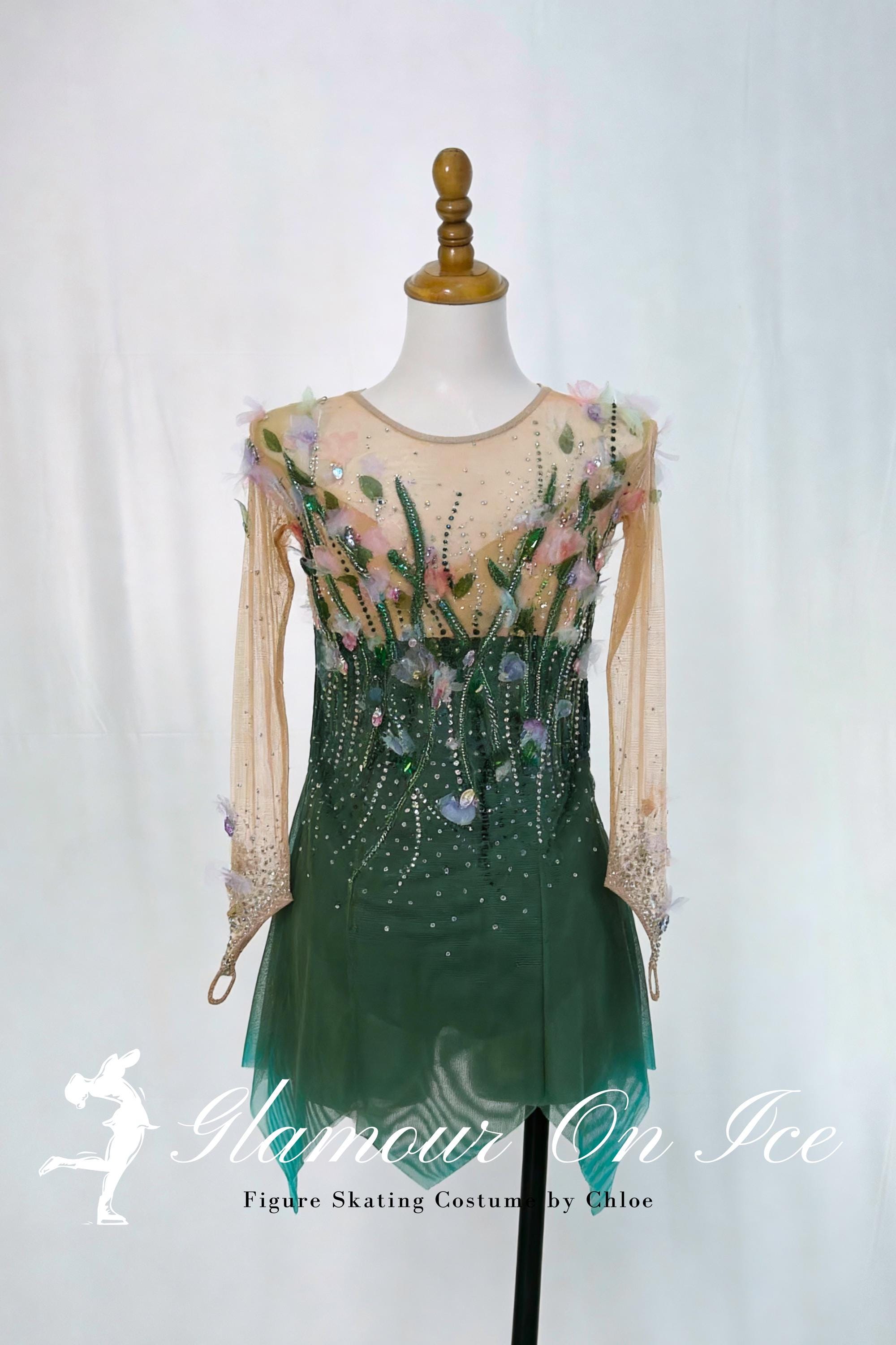 green figure skating dresses Jerry's Ready to Ship Gretna Green #33 Skating Dress main image 0