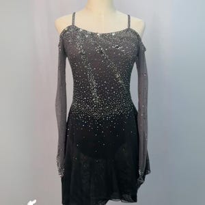Black and Grey Ombre Figure Skating Dress | Custom Skating Dress | Skater Dress | Ice Skating | Competition Dress
