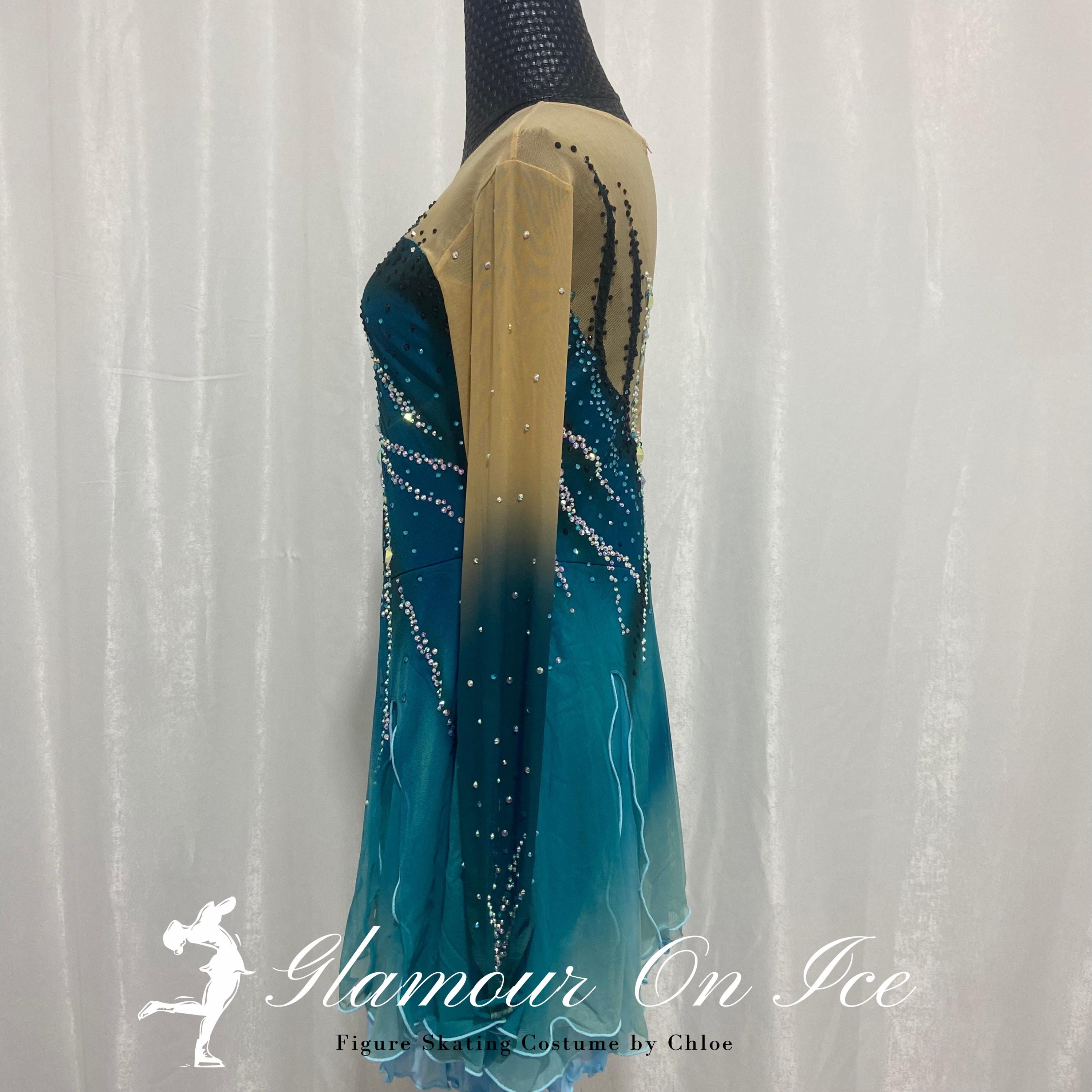 green emerald velvet dress Highneck Skate Dress - JRF22009-HG