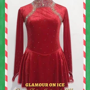 Christmas Velvet Figure Skating Dress - Limited Edition Sparkle