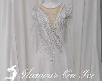 White Figure Skating Dress: Custom Competition Costume