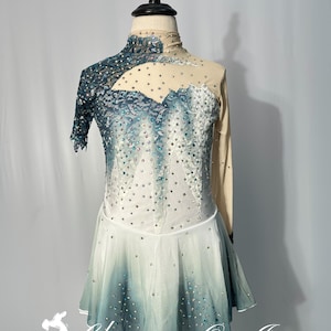 Ink Green Figure Skating Dress: Custom Competition Ice Skater Dress - Etsy Ink Green Figure Skating Dress: Custom Competition Ice Skater Dress - Etsy