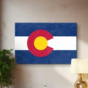Colorado Flag Print, Colorado State Canvas, Travel Poster, Geometric Wall Decor, Colorado Natives, State flags of America, Regional Gifts