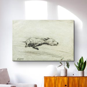 Impression d&#39;art chien avec zoomies, reproduction d&#39;illustration de chien vintage, art mural petit chien en cours d&#39;exécution, affiche de vol d&#39;Arthur John, décoration de chien mignon