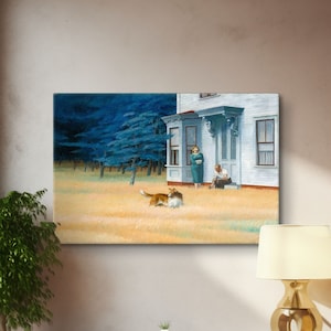 Edward Hopper Prints, Cape Cod Evening by Edward Hopper Painting, Edward Hopper Canvas, Exhibition Poster, Realism Modern Art, Reproduction