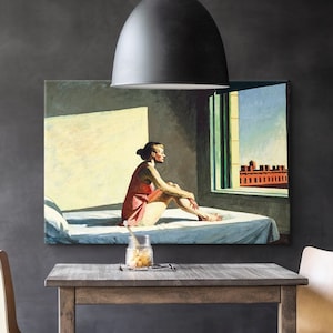 Edward Hopper Prints, Morning Sun by Edward Hopper Painting, Edward Hopper Canvas, Exhibition Poster, Vintage Reproduction, Modern Art Print