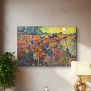 The Red Vineyard by Vincent Van Gogh Canvas, Van Gogh Print, Museum & Exhibition Poster, Famous Painting Artwork, Vintage Art Reproduction