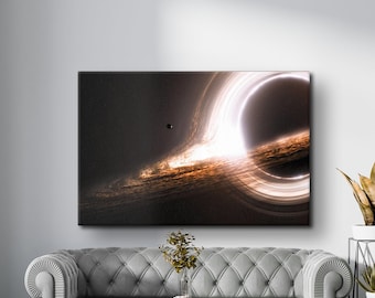 Gargantua Black Hole Canvas, Supermassive Poster, Black Hole Photo Print, Space Art, Space Telescope Images, Astronomy Gifts, Science Poster
