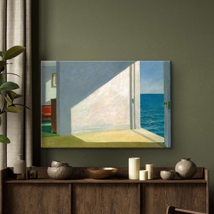 Edward Hopper Prints, Rooms By The Sea by Edward Hopper Painting, Edward Hopper Canvas, Exhibition Poster, Vintage Art, Reproduction, Decor