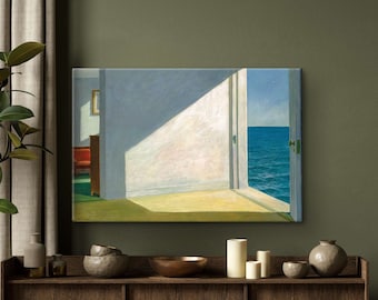Edward Hopper Prints, Rooms By The Sea by Edward Hopper Painting, Edward Hopper Canvas, Exhibition Poster, Vintage Art, Reproduction, Decor