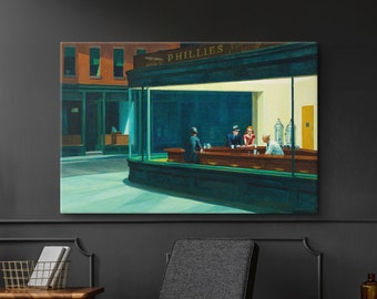 エドワード・ホッパー「ナイトホークス、シカゴ美術館