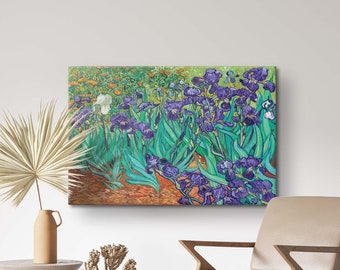 Vincent van Gogh-tryck, Van Gogh-irisposter, impressionistisk blommålning, blommig kanvas, galleriväggkonst, museums- och utställningsaffisch