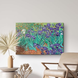 Vincent Van Gogh Print, Van Gogh Irises Poster, Impressionist Flower Painting, Floral Canvas, Gallery Wall Art, Museum & Exhibition Poster