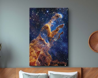 Carina Nebula NASA Deep Field Canvas, James Webb Space Telescope Print, Space Art Poster, Cosmic Cliffs, Astronomy Gifts, Large Wall Art