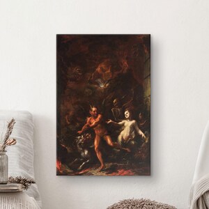 Gates of Hell by Giacomo Del Po Canvas, Gates of Hell Poster, Gothic Art Print, Victorian Fine Art, Art Reproduction, Aesthetic Room Decor