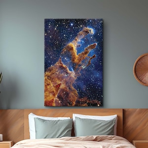 Carina Nebula NASA Deep Field Canvas, James Webb Space Telescope Print, Space Art Poster, Cosmic Cliffs, Astronomy Gifts, Large Wall Art