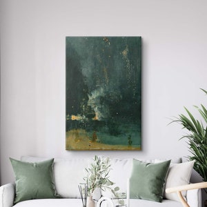 James Whistler Nocturne In schwarz und Gold Leinwand, Die fallende Rakete Druck, Vintage Poster, Landschaftsmalerei, Giclee Wandkunst