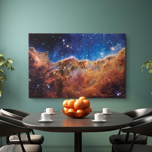 Carina Nebula NASA Deep Field Canvas, James Webb Space Telescope Images Print, Cosmic & Space Art, Galaxy Astronomy Poster, Large Wall Art