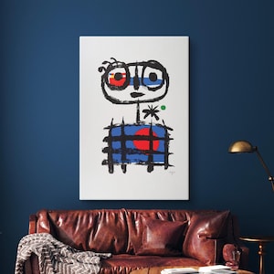 Joan Miro Imaginary Boy Exhibition Poster, Joan Miro Poster, Abstract Boy Art, Surrealism Art, Sun Eater Artwork Canvas, Art Reproduction