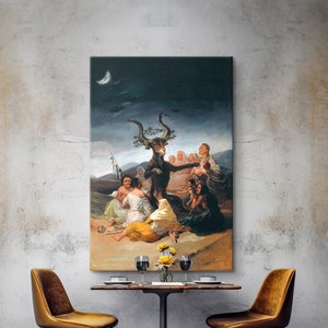 Witches Of Sabbath von Francisco Goya Leinwand, Francisco Goya Druck, Hexensabbat Poster, Francisco Goya Malerei, Giclee Kunst Reproduktion