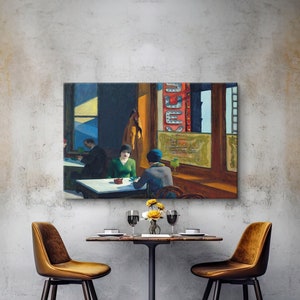 Edward Hopper Prints, Chop Suey by Edward Hopper Painting, Edward Hopper Canvas, Exhibition Poster, Modern Art, Art Reproduction, Home Decor