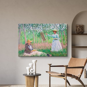 Lienzo de Claude Monet en el bosque de Giverny, impresión de Monet, póster de museo, pintura de paisaje impresionista, póster vintage, reproducción de arte